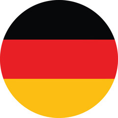 germany flag icon in circular shape, german national symbol, tricolor vector art

