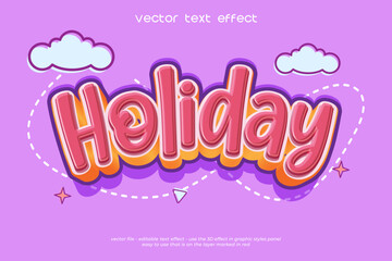 Holiday 3D vector text effect
