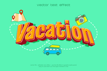 Vacation 3D vector text effect