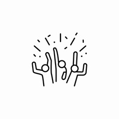 happy dancing people icon sign vector
