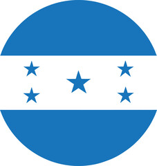 honduras flag icon in circular shape, central american symbol, vector design

