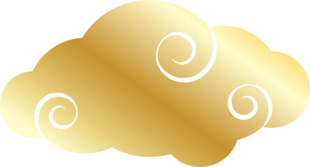 Golden Cloud Graphic with Spiral Design