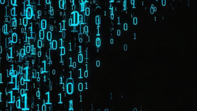 Digital Binary Code Matrix Background for Technology-Themed Projects