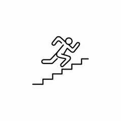 man climbing stairs icon sign vector