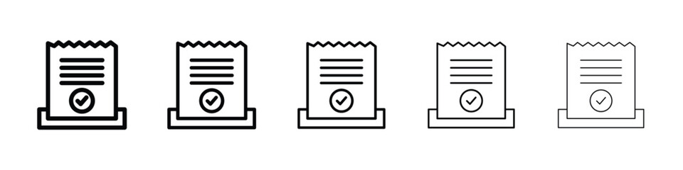 paper check receipt icon filled flat sign concept for web design.