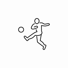 soccer player kicking icon sign vector