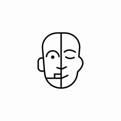 split face emotion icon sign vector