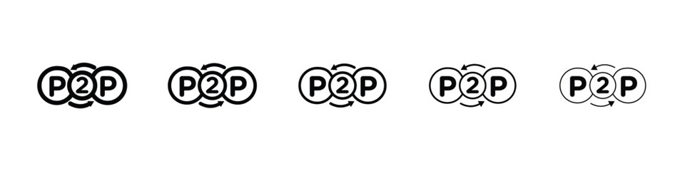 Peer to peer icon filled flat sign concept for web design.