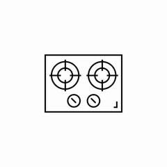 top down stove icon sign vector