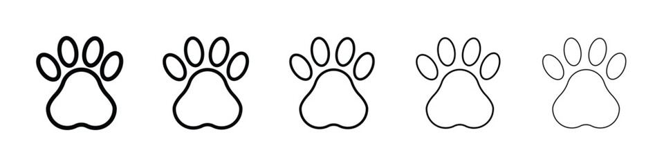 Paw icon filled flat sign concept for web design.