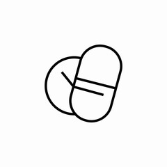 two pills medication icon sign vector