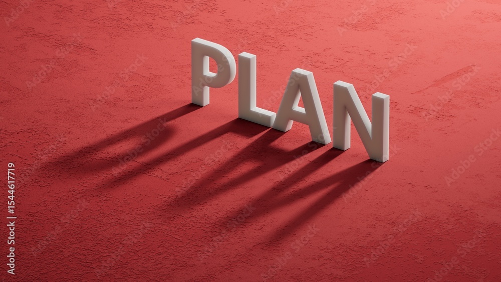 Poster plan. shadow of 3d charcaters spelling.flat lay view from above on shadow of 3d charcaters buttons.i
