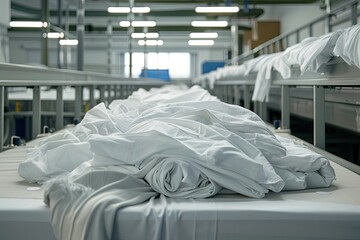 High Detail Image of Laundry Sorting and Packing Process