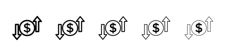 Operating profit loss icon filled flat sign concept for web design.
