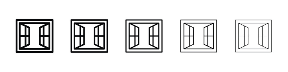 Open window icon filled flat sign concept for web design.