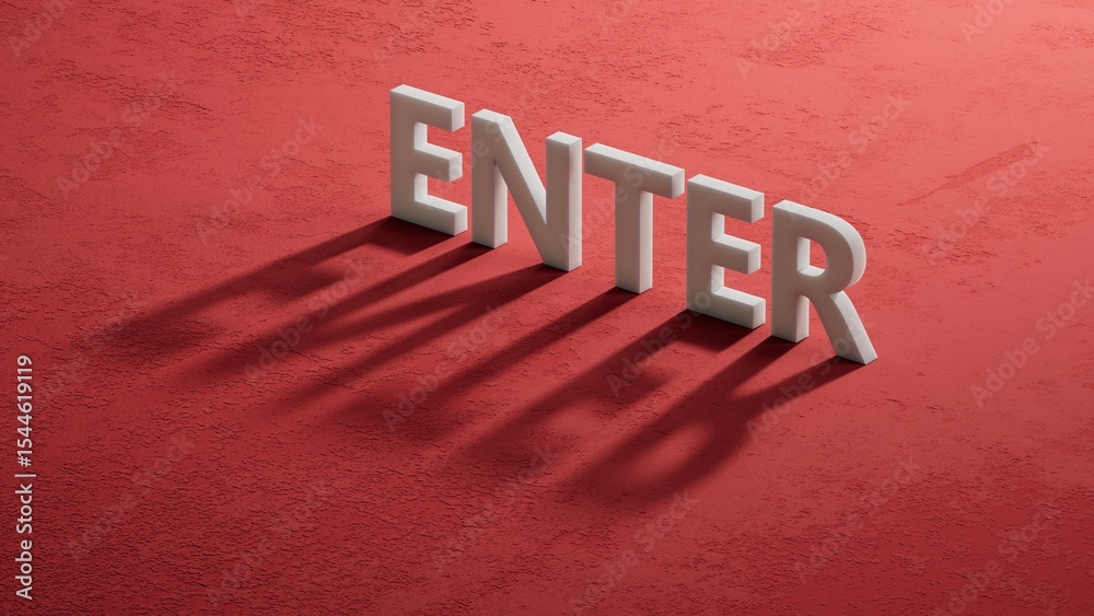 Poster enter.3d illustration of shadow of 3d charcaters.close up of shadow of 3d charcaters,3d rendering on