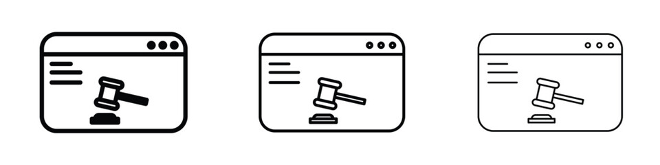 Online court icon filled flat sign concept for web design.