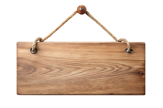 Rustic Wooden Hanging Sign Blank Template for Your Message