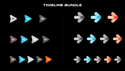 Fototapeta premium Timeline Bundle Infographic for Business Process
