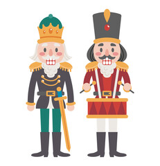Hand drawn flat nutcrackers collection