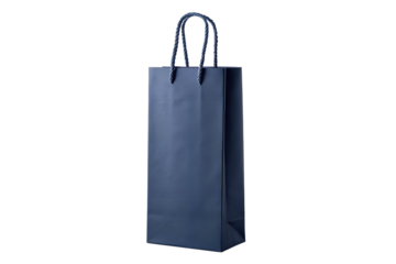 Elegant Navy Blue Paper Wine Gift Bag Perfect for Wine Bottles