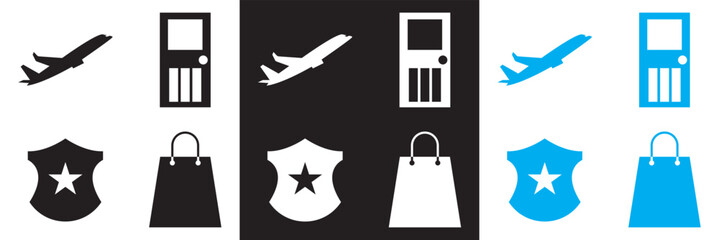 Icons for public navigation. Vector for websites, mobile interfaces, presentations, banner, visual branding etc. Vector illustration. isolated on white and black background. EPS 10
