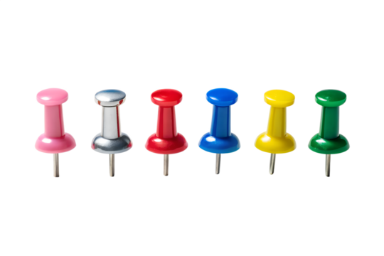 Colorful Push Pins A Collection of Office and Craft Supplies