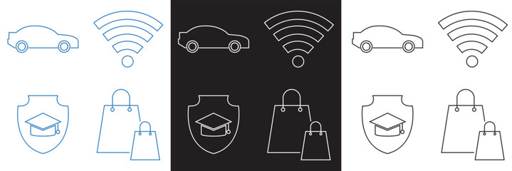 Icons for public navigation. Vector for websites, mobile interfaces, presentations, banner, visual branding etc. Vector illustration. isolated on white and black background. EPS 10