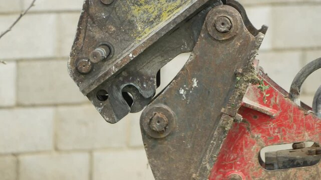 Machine Metal Joint close-up of rusty machinery attachment detail outdoor