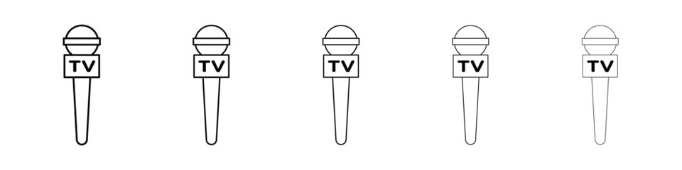 Microphone press icon filled flat sign concept for web design.