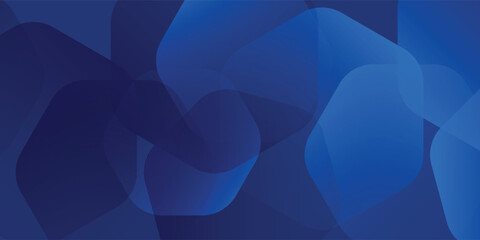 Modern abstract blue background with glowing geometric lines. Blue gradient hexagon shape design. Futuristic technology concept modern blue