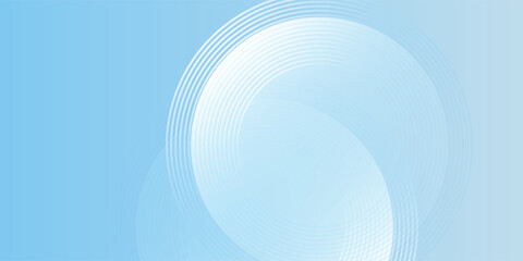 Abstract minimalist banner background, pastel colorful, blue and white gradations. Circle effect style geometric  modern art