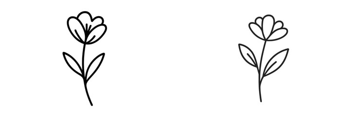 Unique hand-drawn floral designs perfect for spring themes and creative projects