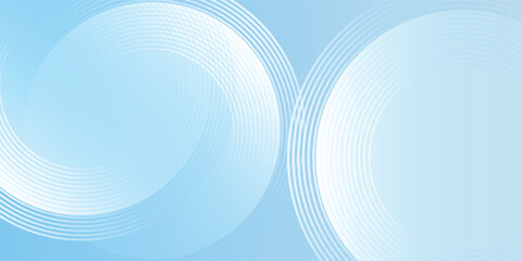 Abstract minimalist banner background, pastel colorful, blue and white gradations. Circle effect style geometric  modern art