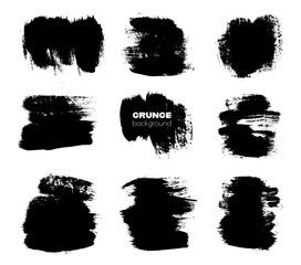 Brush black paint ink stroke