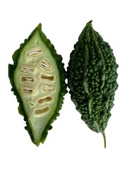 Bitter Gourd (Momordica charantia) Isolated on White Background
Bitter gourd or Momordica charantia...
