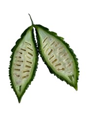 Bitter Gourd (Momordica charantia) Isolated on White Background
Bitter gourd or Momordica charantia...