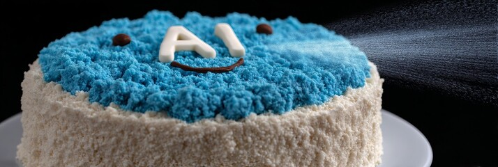 AI-themed cake with whimsical blue frosting, perfect for Tech Celebration Day and Digital Age Revelry, sugary innovation feast