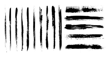 Set of grunge brush strokes