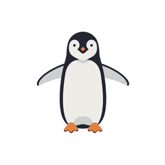 Obraz premium Cute Cartoon Penguin in Front View.