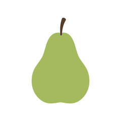 Simple and Vibrant Illustration of a Green Pear.