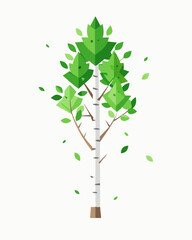 A stylized birch tree design featuring geometric leaves perfect for branding logos nature icons and spring themed projects