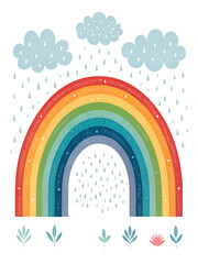 Vector Rainbow PNG &ndash; Transparent Arch Effect Icon After Rain on Clear Background
