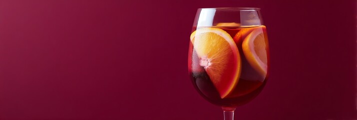 Rich ruby sangria swirling with vibrant citrus infusions, evoking fiestas, solstice celebrations, and joyful Mediterranean soirees