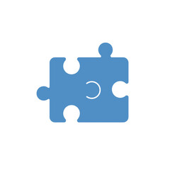 Simple Blue Puzzle Piece Icon with a Unique Design.
