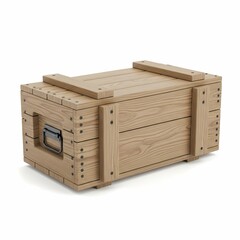 Wooden crate isolated on white background