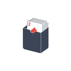 Ace of Diamonds Playing Cards in a Storage Box.