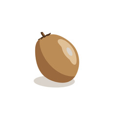 A Vibrant Illustration of a Single Ripe Kiwi Fruit.