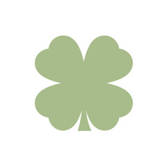 Simple Flattened Four-Leaf Clover Graphic Design.