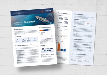Factsheet Template for Fact Sheets, Fact Files, Case Study Reports & Whitepaper Layouts